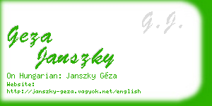 geza janszky business card
